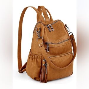 UTO Ochre Vegan Leather Backpack Purse